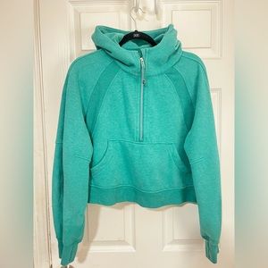 Lululemon Oversized Scuba Half-zip Hoodie in Maldives Green